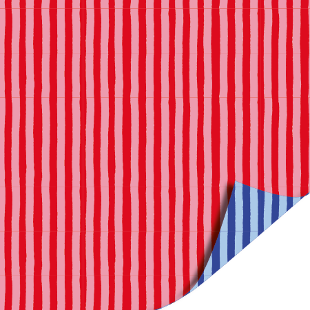 Achterzijde Soft Stripe (blue/red) - inpakpapier, cadeaupapier