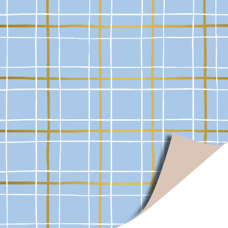 Afbeeldingen van KP® Cadeaupapier 30cm 100m - Grid (lichtblauw)