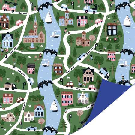 Afbeeldingen van KP® Cadeaupapier 30cm 100m - My Little Village