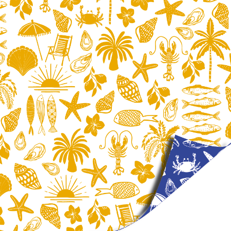 Afbeeldingen van KP® Cadeaupapier 50cm 100m - Sand & Shells