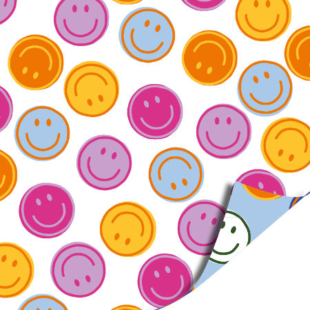 Afbeeldingen van KP® Cadeaupapier 30cm 100m - Smileys