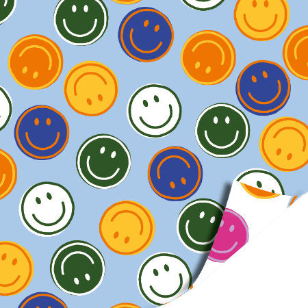 Afbeeldingen van KP® Cadeaupapier 70cm 100m - Smileys