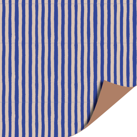 Afbeeldingen van KP® Cadeaupapier 30cm 100m - Soft Stripe (blue/beige)