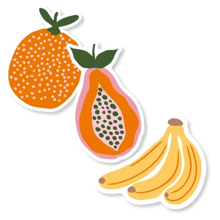 Zomer fruit stickers - 3 soorten voorjaarstickers