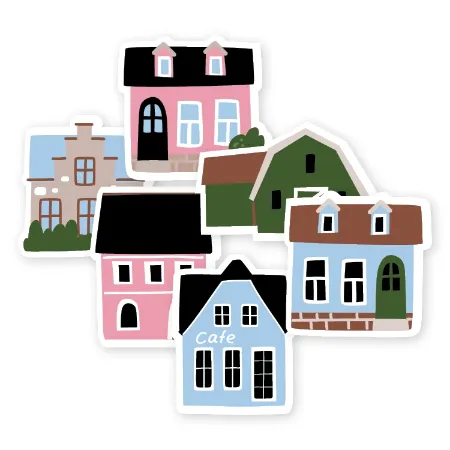 Huisjes stickers -  Little Houses 6 soorten
