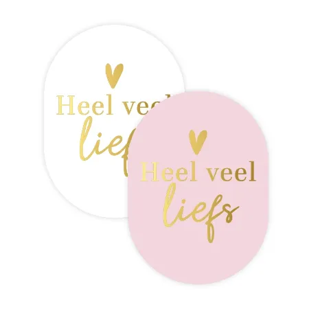 Heel veel liefs stickers - 2 soorten wensetiketten