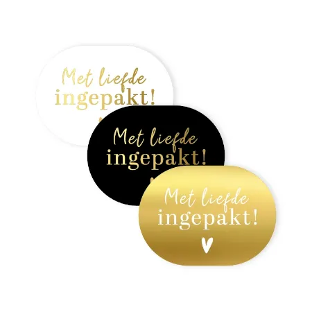 Met liefde ingepakt  - Webshop stickers - 3 soorten