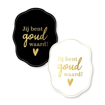 KP® Stickers 45x60mm - Jij bent goud waard (2 varianten) 250p/r