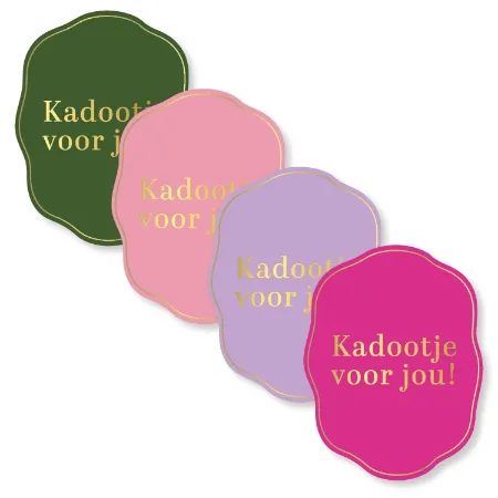 Kadootje voor jou! - 4 soorten verjaardagstickers