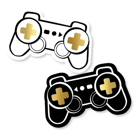 Game Console stickers - 2 soorten wensetiketten wit en zwart