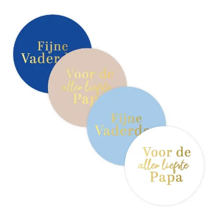  Voor de allerliefste papa stickers - Blauwe vaderdag wensetiketten - 4 soorten