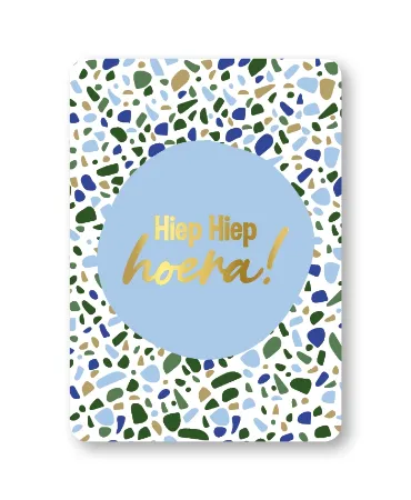 KP® Wenskaarten A6 - Hiep Hiep hoera (blauw) - 10 stuks