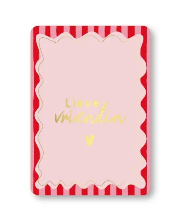 KP® Wenskaarten A6 - Lieve vriendin (roze/rood) - 10 stuks