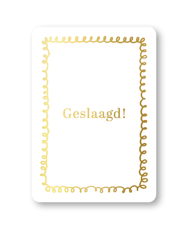 KP® Wenskaarten A6 - Geslaagd (wit/goud) - 10 stuks