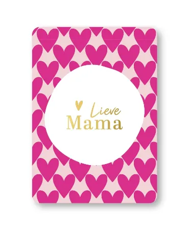KP® Wenskaarten A6 - Lieve mama (hartjes xl) - 10 stuks
