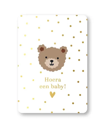 KP® Wenskaarten A6 - Hoera een baby (little bear) - 10 stuks