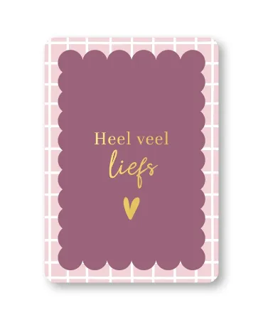 KP® Wenskaarten A6 - Heel veel liefs (roze/paars) - 10 stuks
