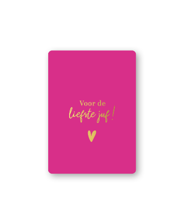 KP® Cadeaukaartjes A7 - Voor de liefste juf (magenta), 25 stuks