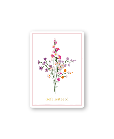 KP® Cadeaukaartjes A7 - Gefeliciteerd (wildflowers), 25 stuks