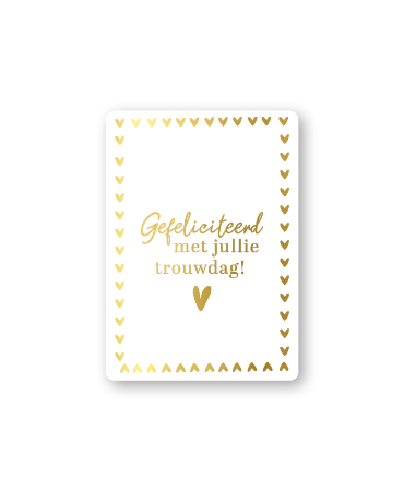 KP® Cadeaukaartjes A7 - Gefeliciteerd met jullie trouwdag + hartjes, 25 stuks