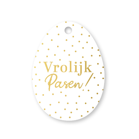 KP® Cadeaulabel - Vrolijk Pasen - 48x65mm