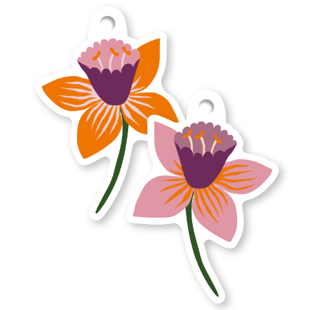 KP® Cadeaulabel - Flower - 48x68mm
