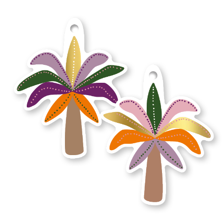 KP® Cadeaulabel - Palm Tree - 65x80mm