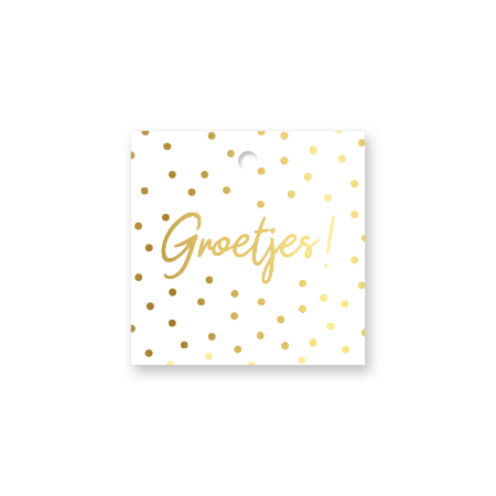KP® Cadeaulabel - Groetjes - 60x60mm