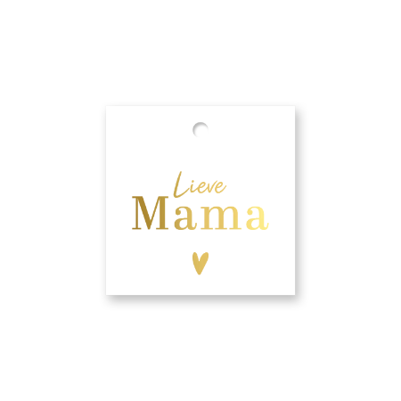 KP® Cadeaulabel - Lieve mama - 60x60mm