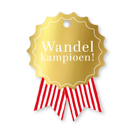 KP® Cadeaulabel - Wandelkampioen - 48x65mm