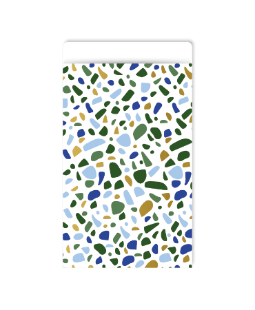 KP® Cadeauzakjes 7x13cm Terrazzo (blauw) 250st