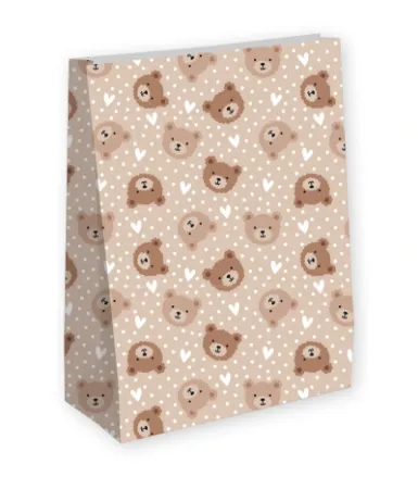 KP® Kraft papieren zakken - Little Bear 27x15x34cm, 25t