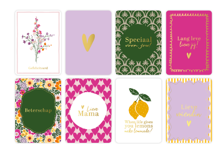 KP® Wenskaarten A6 Voordeelbox Voorjaar 2026 - 8 dessins