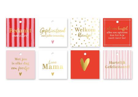 KP® Cadeaulabels 60x60mm Voordeelbox Voorjaar incl. display - 24 x 30 stuks