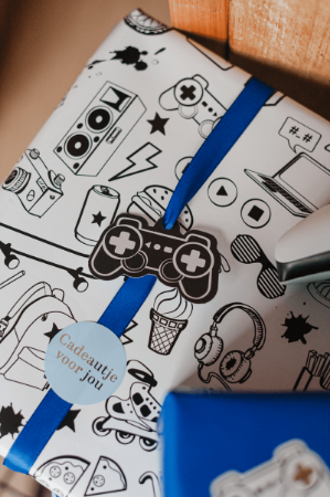 Achterzijde Game On - Inpakpapier, cadeaupapier