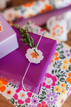 KP® Cadeaulabel - Summer Flower - 42x42mm