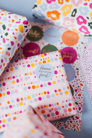 	A5 gekleurde stickervel - Feestje (Terrazzo) - 25 vellen