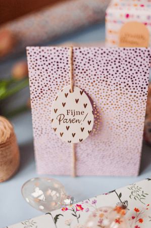 KP® Cadeaulabel - Fijne Pasen - 48x65mm