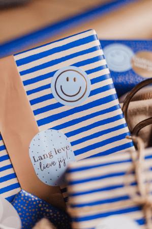 Soft Stripe (blue/beige) - inpakpapier, cadeaupapier