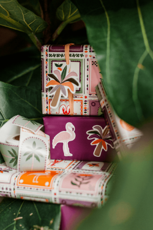 Palmbomen stickers - 4 soorten wensetiketten