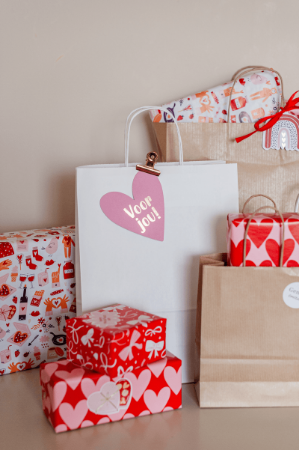 Papieren tassen middel, 26+12x35 cm, Wit