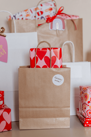 Papieren tasjes, 18+8x22 cm, Bruin