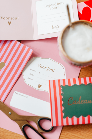 KP® Cadeaubon - Soft Stripe (Rood)- 25 stuks