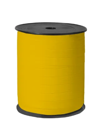 Afbeeldingen van Paperlook krullint tweezijdig 10mm, Geel