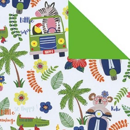 Afbeeldingen van Cadeaupapier Artline Mat 90gr Holiday/uni groen 30cm 200m