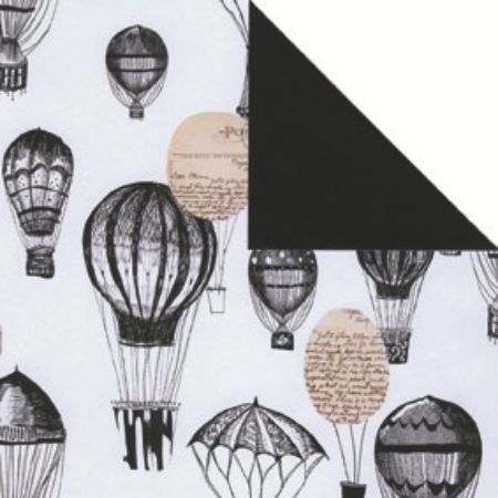 Afbeeldingen van Cadeaupapier Artline Mat 90gr Montgolfière 30cm 200m