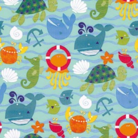 Afbeeldingen van Cadeaupapier Artline Mat 90gr Seaworld 30cm 200m