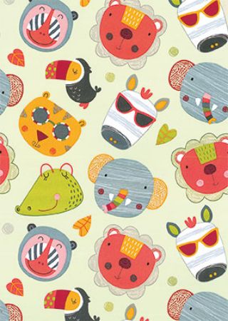 Afbeeldingen van Cadeaupapier Artline Mat 90gr Serengeti 30cm 200m