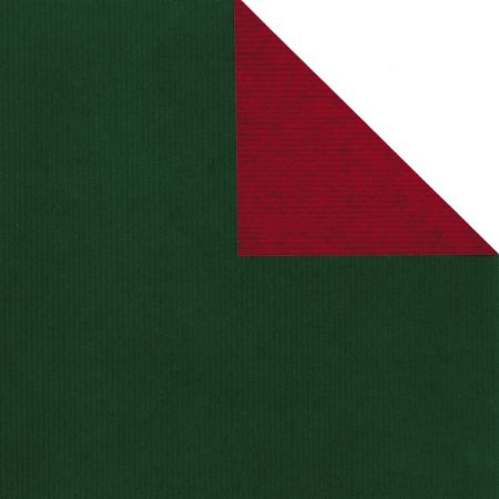 Afbeeldingen van Cadeaupapier Eco Kraft bruin 63gr Uni groen-rood 30cm 200m