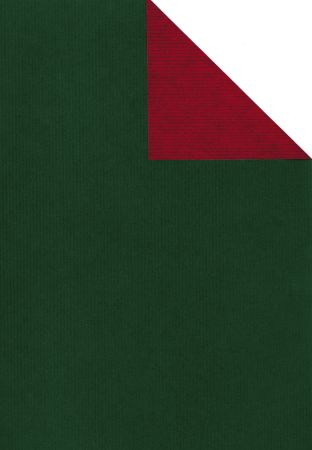 Afbeeldingen van Cadeaupapier Eco Kraft bruin 63gr Uni groen-rood 30cm 200m